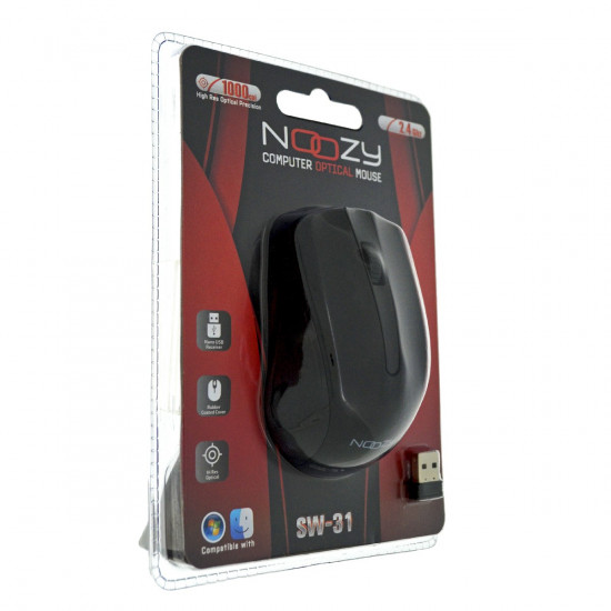 Ασύρματο Ποντίκι Noozy SW-31 USB 3D με 3 Πλήκτρα και 1000DPI Μαύρο 28719