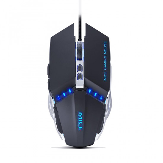 Ενσύρματο Μηχανικό Ποντίκι iMICE T80 Gamer 6D με 6 Πλήκτρα, 3200 DPI και LED Φωτισμό. Μαύρο 30305