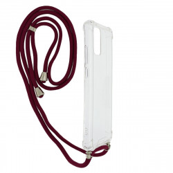 Θήκη Ancus Crossbody για Samsung A02 A022F A02s A025F Διάφανη με Κορδόνι Μπορντώ 30911