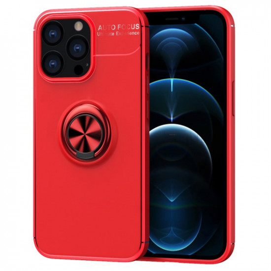 Θήκη Ancus AutoFocus Shock Proof με Ring Holder για Apple iPhone 13 Pro Max Κόκκινο 33103