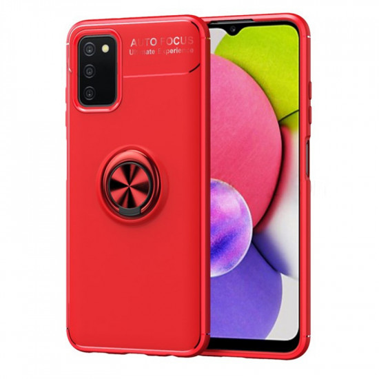 Θήκη Ancus Autofocus Shockproof με Ring Holder για Samsung A03s A037F A037M Κόκκινο 33586