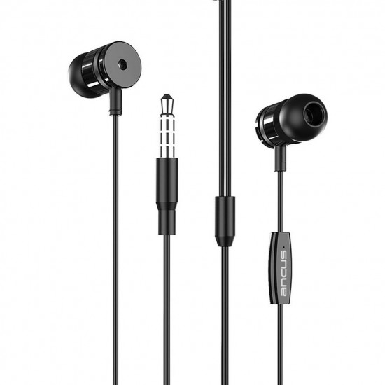 Hands Free Ancus Harmony MD44 in-Earbud Stereo 3.5mm Μαύρο με Μικρόφωνο και Πλήκτρο Λειτουργίας 1,2μ 34143