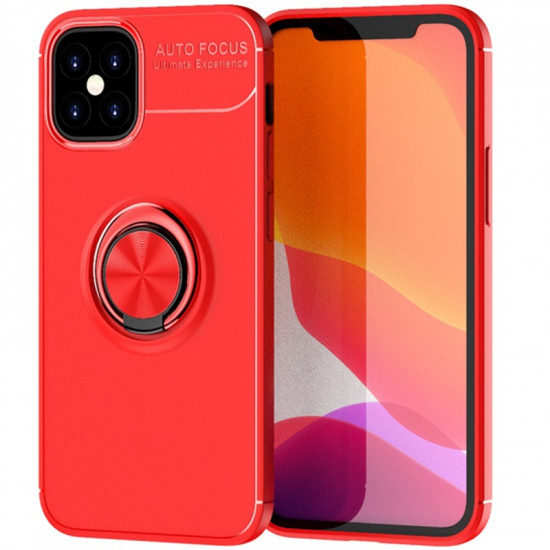 Θήκη Ancus Autofocus Shockproof με Ring Holder για Apple iPhone 12 Mini Κόκκινη 36539