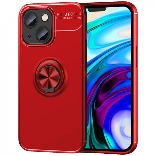 Θήκη Ancus AutoFocus Shockproof με Ring Holder για Apple iPhone 14 Κόκκινη 37966