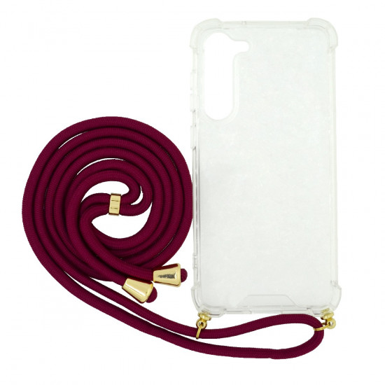Θήκη Ancus Crossbody για Samsung SM-S916B Galaxy S23+ 5G με Κορδόνι Μπορντώ 38979