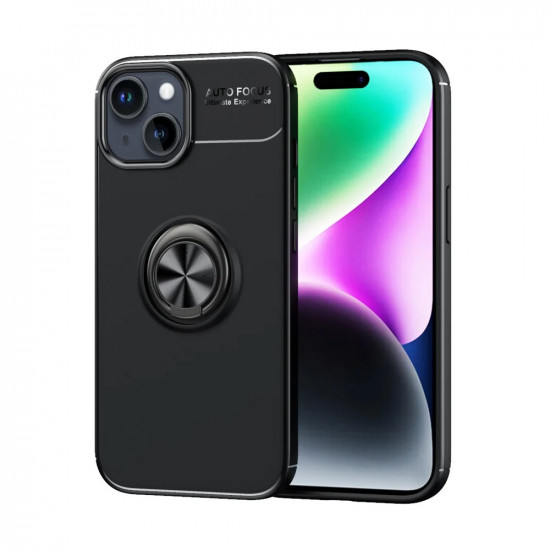 Θήκη Ancus AutoFocus Shock Proof με Ring Holder για Apple iPhone 15 Plus Μαύρη 40106