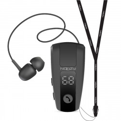 Bluetooth Hands Free Noozy Roller BH69 V.5.2 με LED Οθόνη Δόνηση και Strap Λαιμού Multi Pairing Μαύρο με 11 Ώρες Λειτουργίας 41162