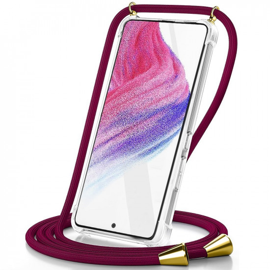 Θήκη Ancus Crossbody για Xiaomi Redmi Note 13 4G με Κορδόνι Μπορντώ 44762