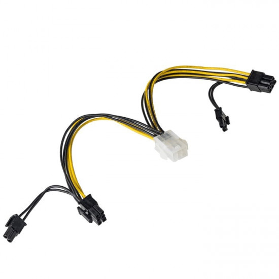Αντάπτορας με Καλώδιο Akyga AK-CA-55 PCI-E 6 pin Θηλυκό / 2x PCI-E 6+2 pin Αρσενικό 2x 15cm 28387
