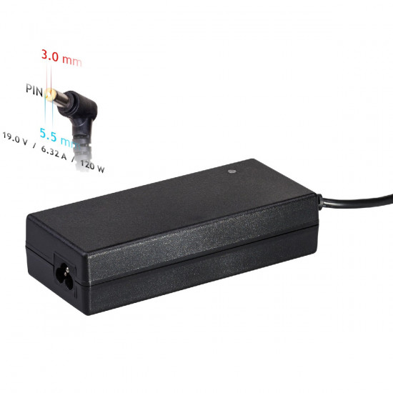 Τροφοδοτικό Notebook Akyga AK-ND-56 19V /6.32A 120W 5.5 x 3.0mm + pin Samsung 1.2m 38520
