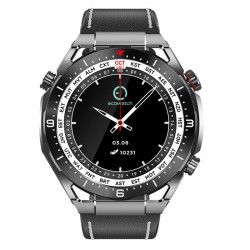Smartwatch Maxcom Ecowatch 1 1.52” 400mAh IP67 Μαύρο με Silicon PU Leather και Metal Band 40836