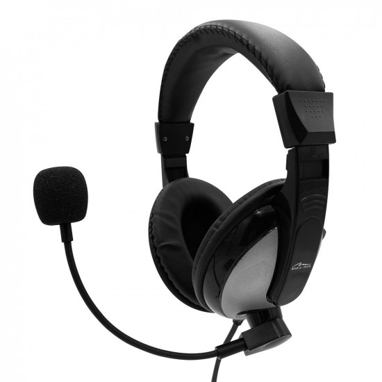 Ακουστικά Stereo Media-Tech TURDUS PRO MT3603 με Διπλό Κονέκτορα 3.5mm και Ρυθμιζόμενο Μικρόφωνο. Μαύρο 31311