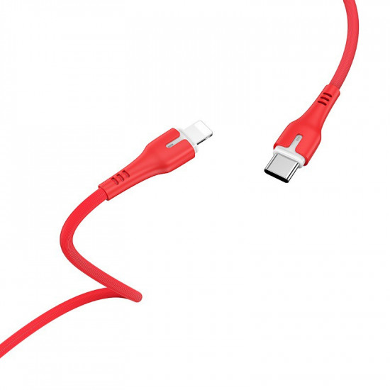 Καλώδιο σύνδεσης Hoco X45 Surplus με Ένδειξη LED USB-C σε Lightning Super Fast Charge PD18W Κόκκινο 1m 30425