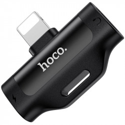 Αντάπτορας Hoco LS31 με 1 Lightning σε 2 Εξόδους Lightning Θηλυκό Μαύρο για Φόρτιση και Ακουστικά 30814