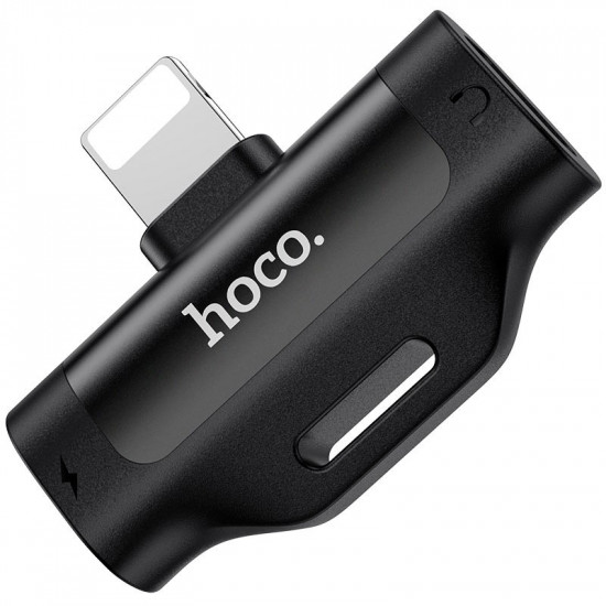 Αντάπτορας Hoco LS31 με 1 Lightning σε 2 Εξόδους Lightning Θηλυκό Μαύρο για Φόρτιση και Ακουστικά 30814