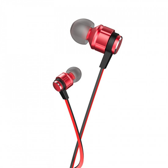 Hands Free Hoco M85 Platinum Sound Earphones Stereo 3.5mm Deep Bass Κόκκινο 1.2m 41127