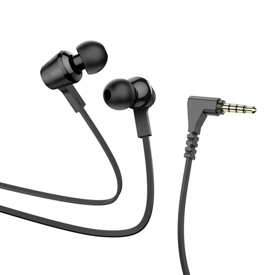 Hands Free Hoco M86 Oceanic Universal Earphones Deep Bass Stereo με 3.5mm Γωνιακό Κονέκτορα Μαύρο 1.2m 41134