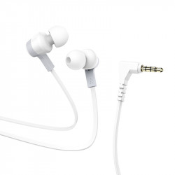 Hands Free Hoco M86 Oceanic Universal Earphones Deep Bass Stereo με 3.5mm Γωνιακό Κονέκτορα Λευκό 1.2m 41135