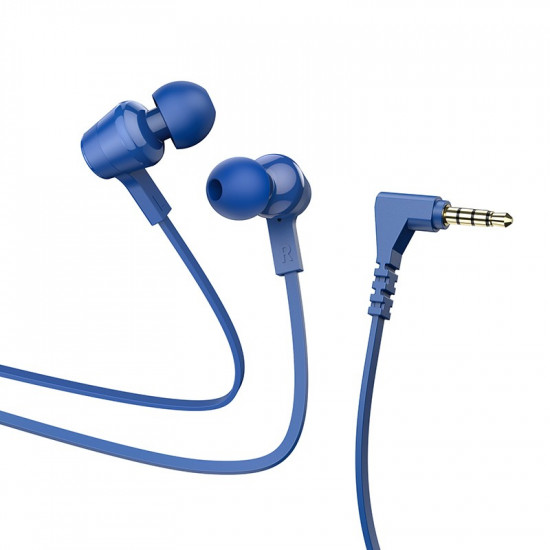 Hands Free Hoco M86 Oceanic Universal Earphones Deep Bass Stereo με 3.5mm Γωνιακό Κονέκτορα Μπλε 1.2m 41136