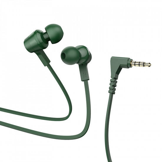 Hands Free Hoco M86 Oceanic Universal Earphones Deep Bass Stereo με 3.5mm Γωνιακό Κονέκτορα Πράσινο 1.2m 45167