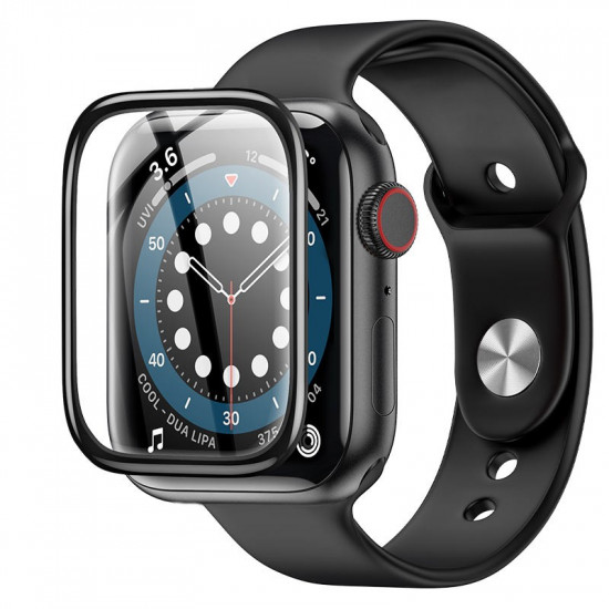 Tempered Glass Hoco A29 0.33mm 9H 3D Hot bending 40mm για iWatch Series4 5 6 SE Μαύρο 35855