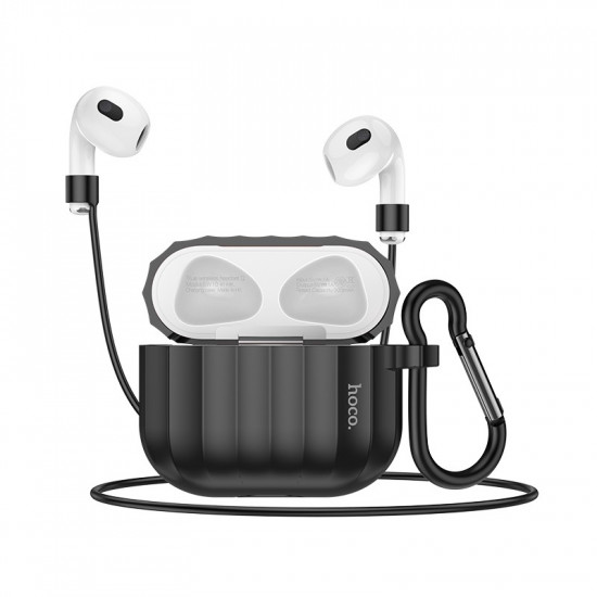 Θήκη Hoco WB22 Glory Series Silicone Protective Case Μαύρο για AirPods 2021 (3ης γενιάς) με Γάντζο 35900
