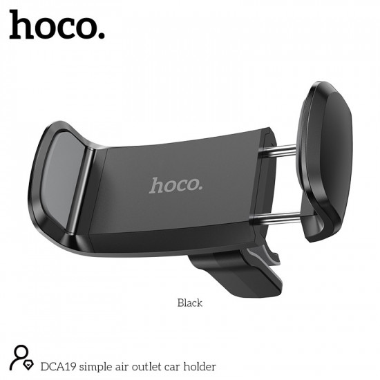 Βάση Στήριξης Αεραγωγού Αυτοκινήτου Hoco. DCA19 Mini 360° Μαύρη για Συσκευές 50-80mm 39896