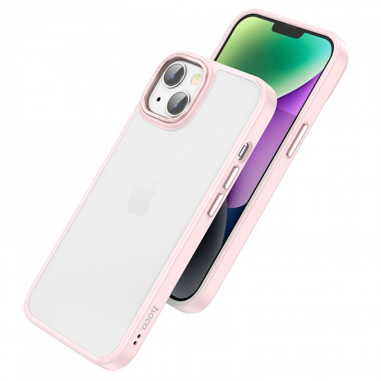 Θήκη Hoco Golden Shield Frosted Protective για Apple iPhone 14 Plus Ροζ 37547