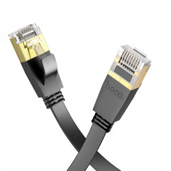 Καλώδιο Δικτύου Hoco US07 General Pure Copper Cat 6 UTP Πλακέ Καλώδιο 1Gbps 5m Μαύρο 38034