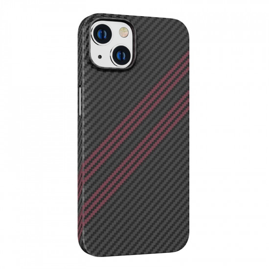 Θήκη Hoco Slim Kevlar Texture για Apple iPhone 14 Μαύρο Κόκκινο 37521