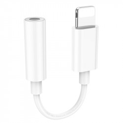 Αντάπτορας Hoco LS34 Lightning σε 3.5 Λευκό Original IC Συμβατό με όλες τις Lightning Συσκευές 40316