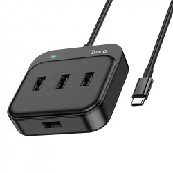 Hub USB-C Hoco HB31 Easy 4-in-1 με 4 x USB2.0 Μαύρο 20cm 39065