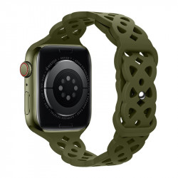 Watchband Hoco WA09 Flexible Rhombus Hollow 42/44/45/49mm για Apple Watch 1/2/3/4/5/6/7/8/SE/Ultra Olive Green Silicon Band 38262