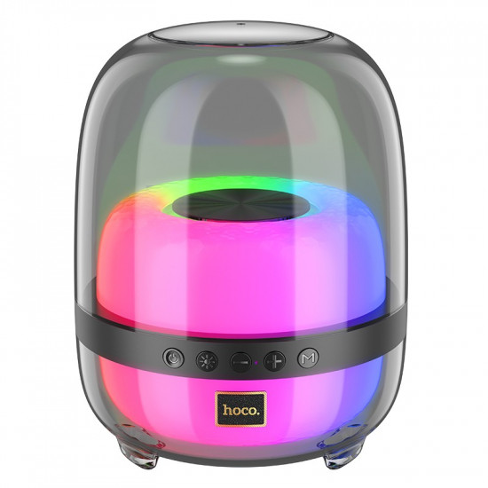 Φορητό Ηχείο Wireless Hoco BS58 Crystal BT 5.1 1800mAh 10W με USB & Micro SD 360° LED Φωτισμό Μαύρο 39716