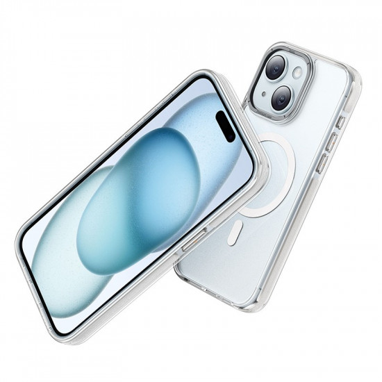 Θήκη Hoco Magnetic Premium Series Anti-Drop Magnetic Mag-charge για Apple iPhone 15 Plus Διάφανη Γκρι 40553