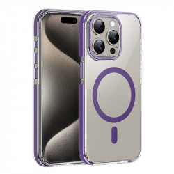 Θήκη Hoco Magnetic Premium Series Anti-Drop Magnetic Mag-charge για Apple iPhone 15 Pro Διάφανη Μωβ 40561