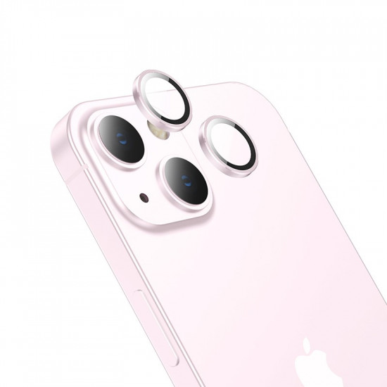 Προστασία Κάμερας Hoco 3D Metal V12 Plus για Apple iPhone 15 / iPhone 15 Plus Ροζ 40371
