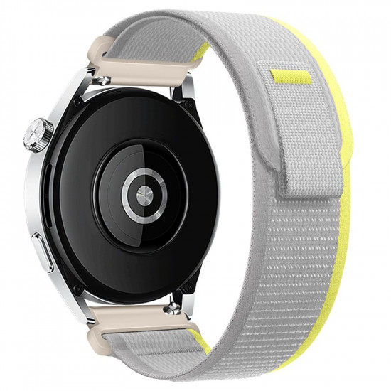 Watchband Hoco WH04 Belle Series από Nylon για Samsung Huawei Xiaomi Vivo OPPO κα 20mm Universal Λευκό-Κίτρινο 40507