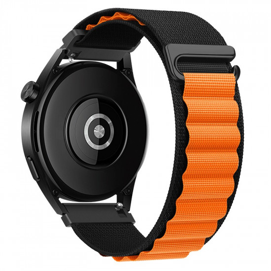 Watchband Hoco WH05 Climbing Series από Nylon για Samsung Huawei Xiaomi Vivo OPPO κα 20mm Universal Μαύρο Πορτοκαλί 40489