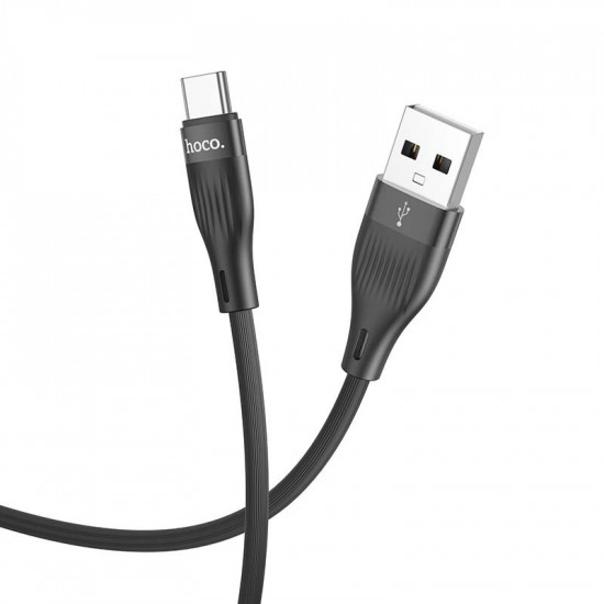 Καλώδιο σύνδεσης Hoco. DU45 Sturdy USB-A σε USB-C 3.0A για Γρήγορη Φόρτιση και Μεταφορά Δεδομένων Μαύρο 1m 46253