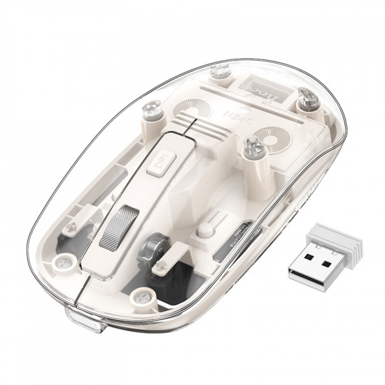 Bluetooth Ποντίκι Hoco GM29 Mysterious Wireless με 4  Πλήκτρα DPI 800-1200-1600 Λευκό 46150