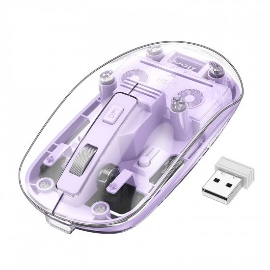 Bluetooth Ποντίκι Hoco GM29 Mysterious Wireless με 4  Πλήκτρα DPI 800-1200-1600 Μωβ 46151