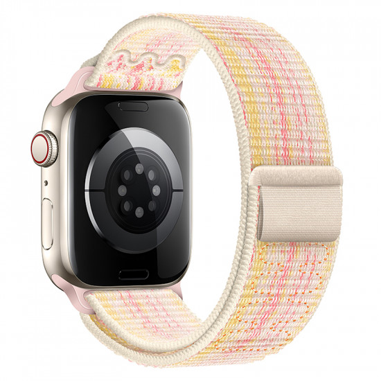 Watchband Hoco WA25 42/44/45/49mm Nylon Strap για Apple Watch series 1/2/3/4/5/6/7/8/9/SE/SE2/Ultra/Ultra2 Starlight and Pink 45220