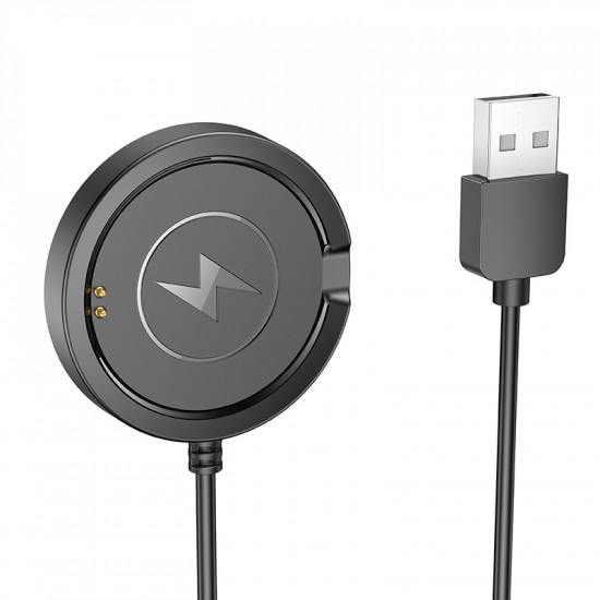 Ασύρματος Φορτιστής για Hoco Y22 Smartwatch  με καλώδιο 60cm Μαύρος 45639