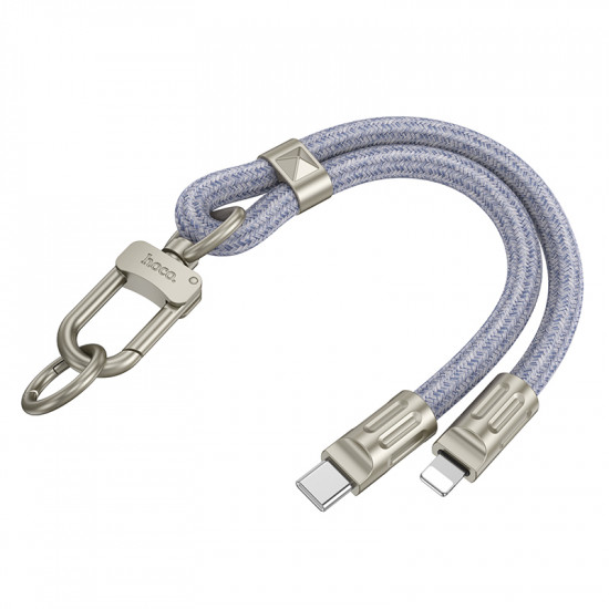 Hoco GH5 Καλώδιο Φόρτισης/Λουράκι Καρπού USB-C σε Lightning  PD20W Braided Μπλέ 22cm 45700