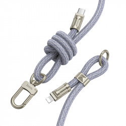 Καλώδιο Φόρτισης/Λουράκι Λαιμού Hoco GH7 USB-C to Lightning PD20W Braided Μπλέ 1.8m 45697