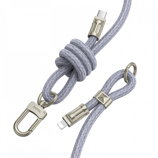 Καλώδιο Φόρτισης/Λουράκι Λαιμού Hoco GH7 USB-C to Lightning PD20W Braided Μπλέ 1.8m 45697