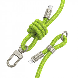 Καλώδιο Φόρτισης/Λουράκι Λαιμού Hoco GH7 USB-C to Lightning PD20W Braided Πράσινο 1.8m 45696