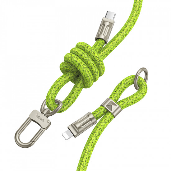 Καλώδιο Φόρτισης/Λουράκι Λαιμού Hoco GH7 USB-C to Lightning PD20W Braided Πράσινο 1.8m 45696