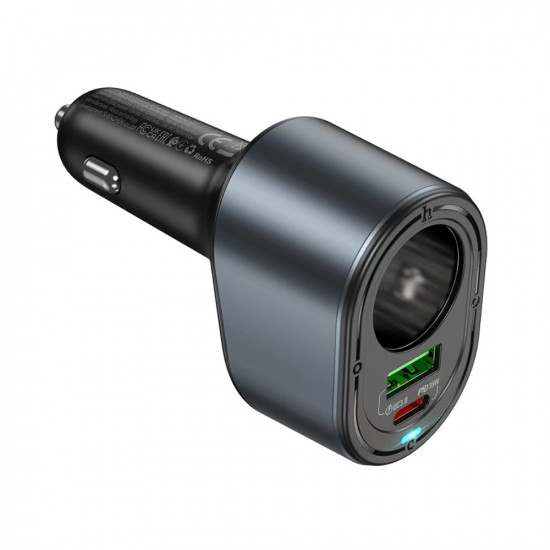 Φορτιστής Αυτοκινήτου Hoco Z56 Friend Dual USB Fast Charge PD35W+QC3.0  με Υποδοχή Αναπτήρα Μαύρος 50606
